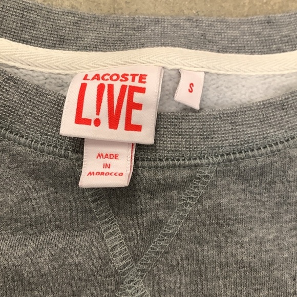 Lacoste live gray university of Lacoste Paris crewneck cropped sweatshirt - Picture 3 of 5